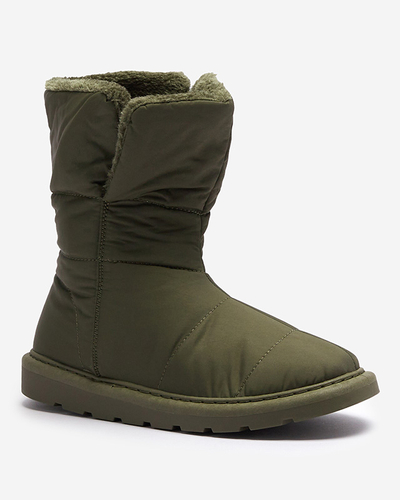 Dark green women's boots a'la snow boots Kalioli- Footwear