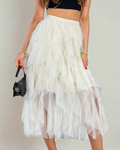 Royalfashion Женская двухслойная юбка-миди