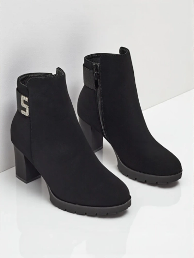 Women's Eco Leather Heeled Ankle Boots Mireliq