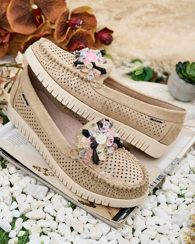 Royalfashion Женские ажурные мокасины из бисера Nasfali