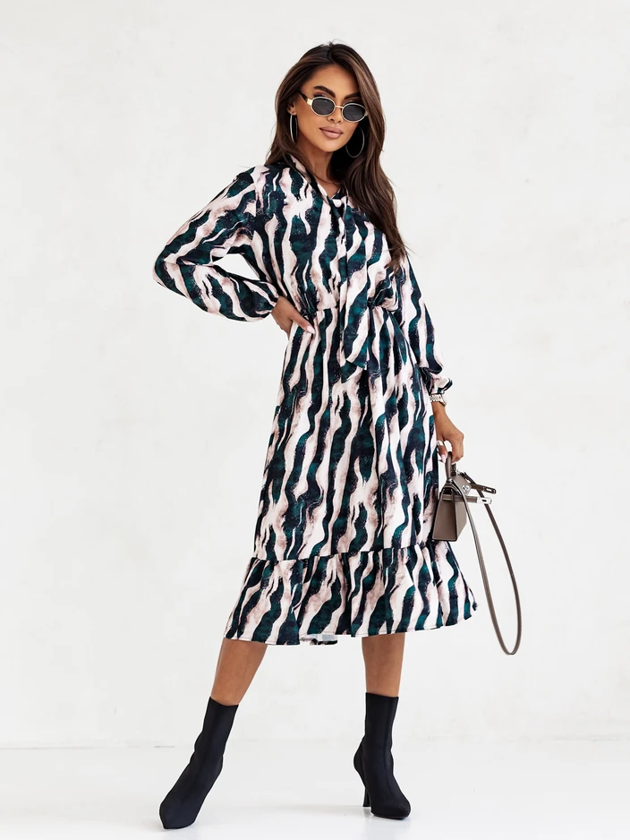 Royalfashion Naiste midi kleit printidega