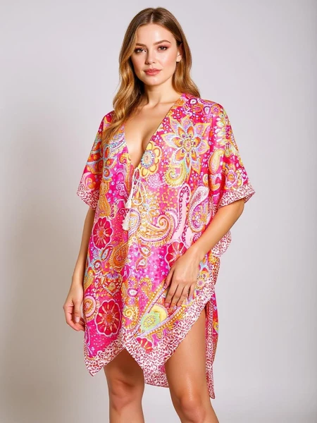 Callista Royalfashion Pareo Dress – Colorful, Flowy, V-Neck, Universal