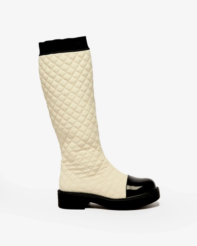 Royalfashion Beige women's quilted boots Ataeb
