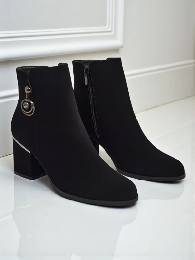 Women's Matte Block Heel Ankle Boots Vioi