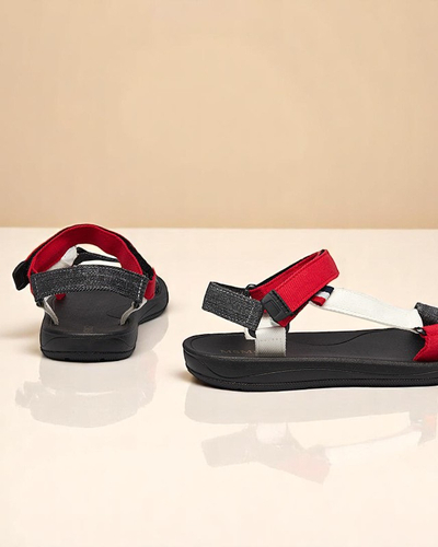 Royalfashion Women's fabric sandals in red Ojo