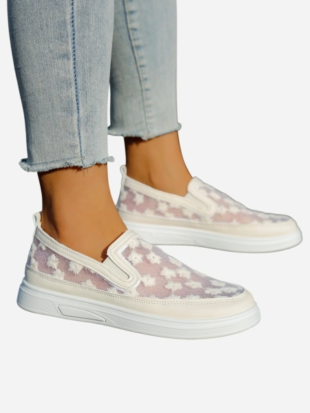 Royalfashion Naiste mokassiinid võrkkangast lilledega Emzos