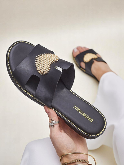 Royalfashion Женские сланцы с сердцем Золотое Сердце