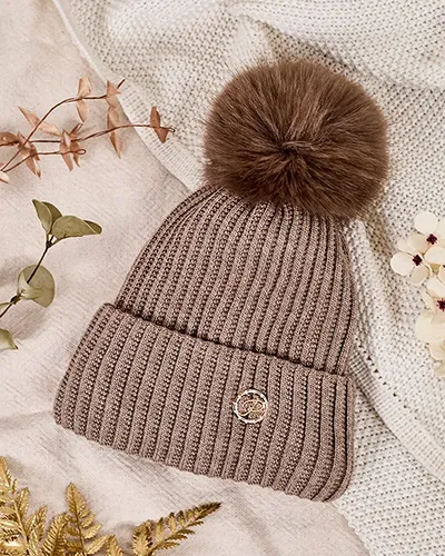 Royalfashion Kvinner's stoppet hatt med en pompom