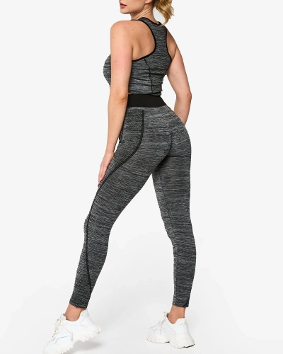 Gray women's sports set with black inserts - Clothing