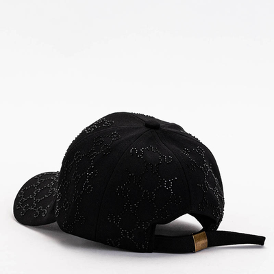 Women's black baseball cap with cubic zirconia - Accessories
