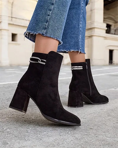 Royalfashion Women's ankle boots on a post Losite