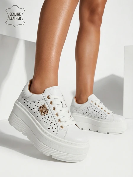 Atelle Women's Openwork Sports Sneakers Made of Natural Leather