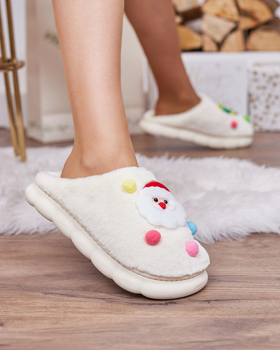 Royalfashion Christmas women's slippers in white Fertemse