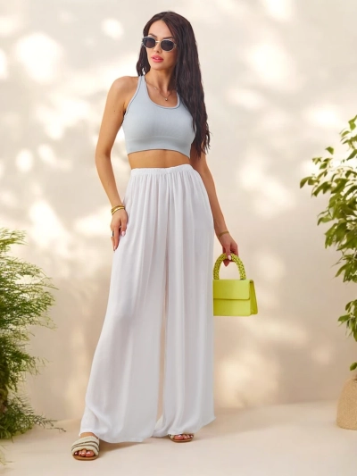 Royalfashion Вискозные прямые женские брюки из ткани