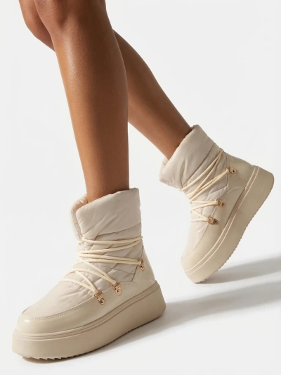 Royalfashion Naiste liibuvad lumesaapad kreemikas värviga Dabenda