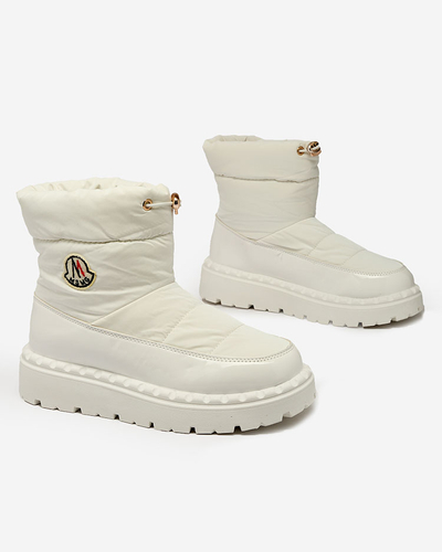 Royalfashion Women's slip-on snow boots in white color Ireda