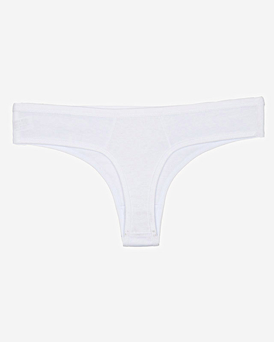 White cotton women's thong panties with inscription - Underwear