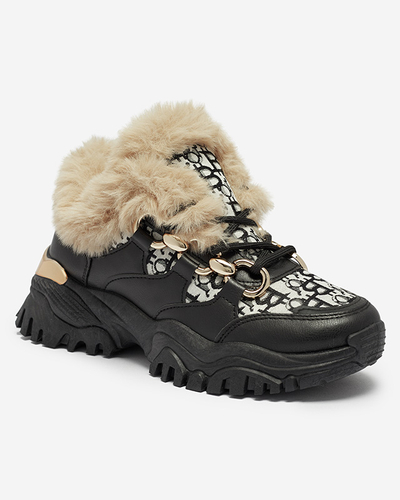 Naiste spordijalatsid karusnahaga mustad Reyma- Jalatsid