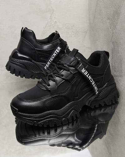 Black women's sneaker sports shoes Evilpo- Footwear