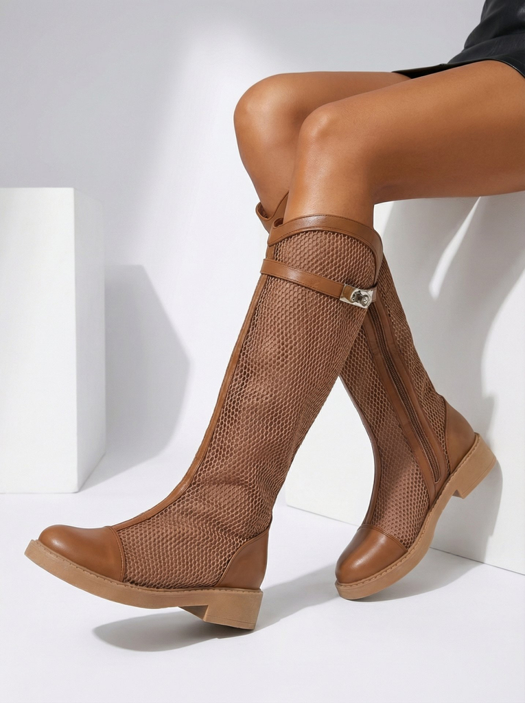 Royalfashion Kõrge perforatsiooni naiste madala säärega saapad Ovittole