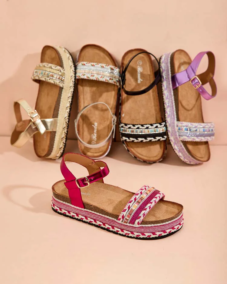 Royalfashion Женские сандалии из мусира с вышивкой