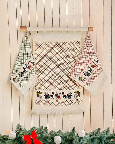 Royalfashion Christmas set of 3 kitchen towels