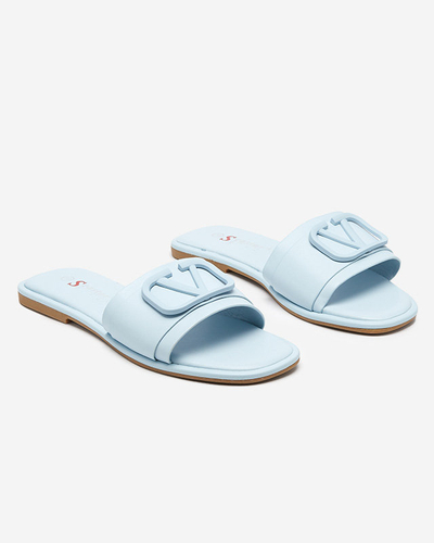 Cartec blue women's eco leather slippers - Footwear