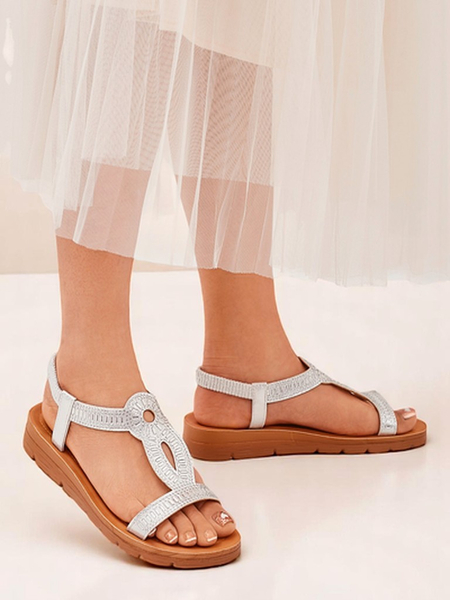 Royal Fashion Women's Sandals with Decorative Ava Shine Straps