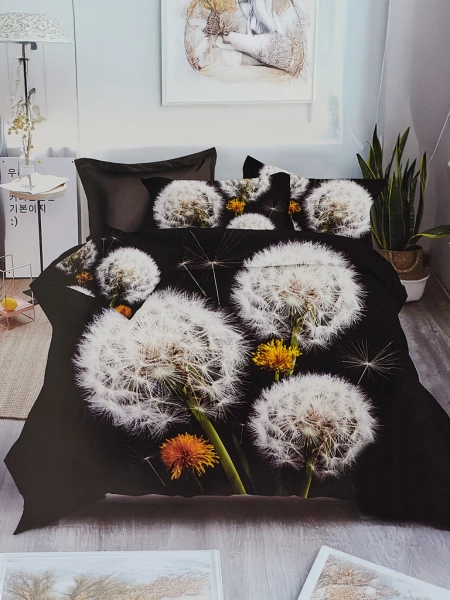 Royalfashion Mustriline voodipesu komplekt 180x200, 3 OSA