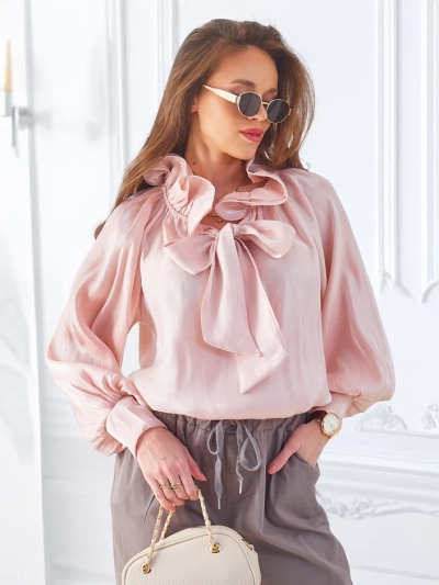 Royalfashion Shimmering women's shirt with decorative collar