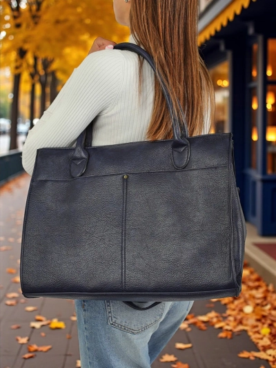 Naiste Eurydice Premium kott sinisest öko-nahast 41x31 cm