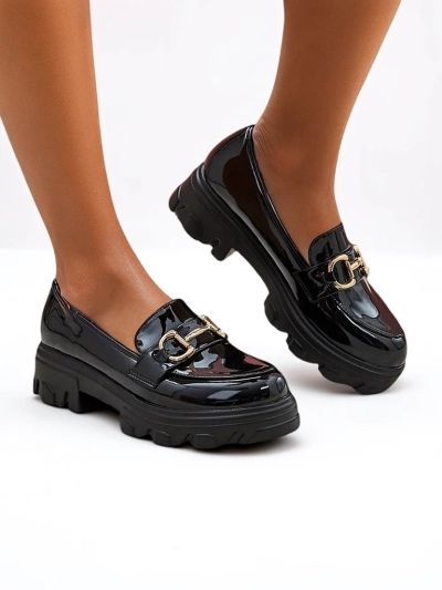 Royalfashion Women's patent loafers Ellips