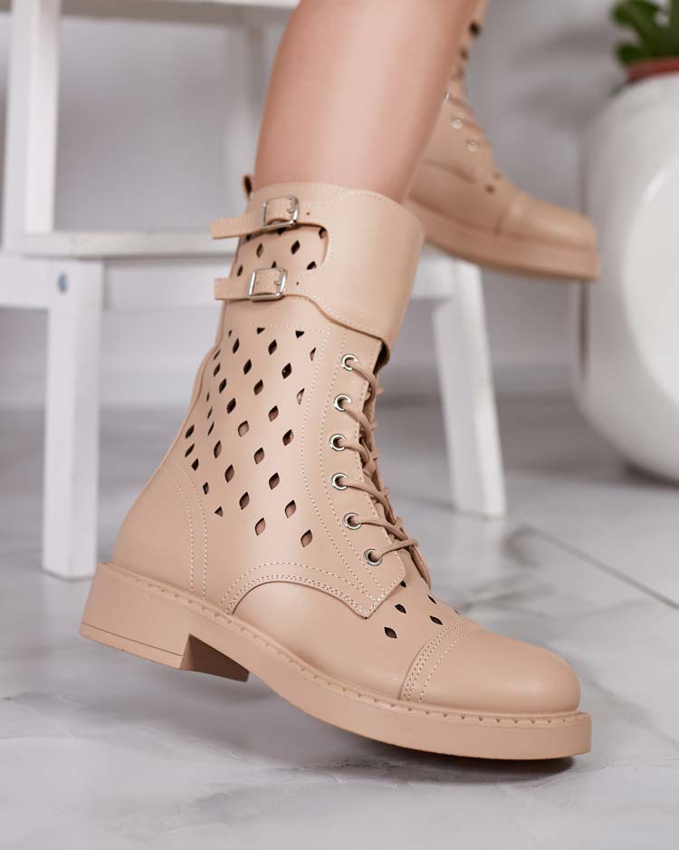 Royalfashion Women's openwork lace-up boots Belsel