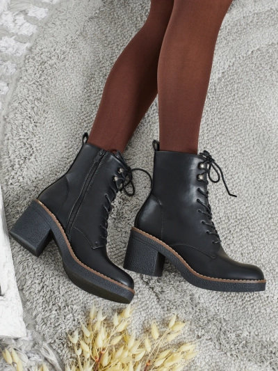 Women's eco-leather heeled ankle boots Zeltra