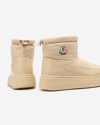 Royalfashion Women's slip-on snow boots in beige color Ademra