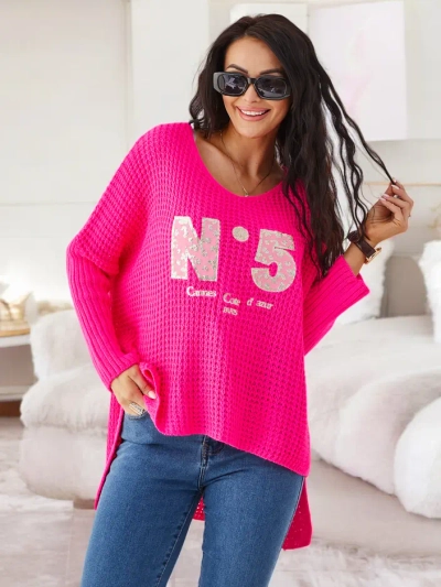 Royalfashion Akrüülnaiste kootud sviiter kirjadega