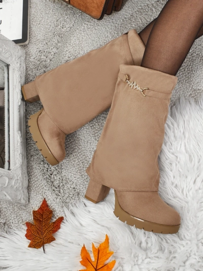 Flora Light Brown Elegant Autumn Ankle Boots