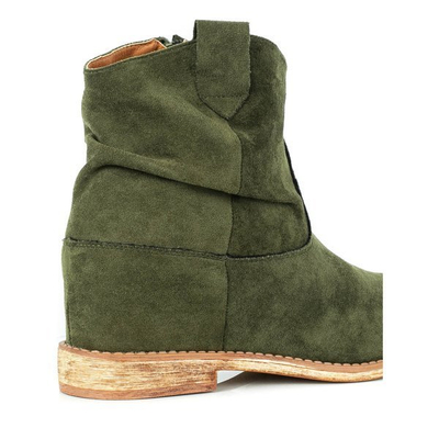 Zielone kowbojki na krytym koturnie Astrit - Obuwie