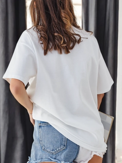 Royalfashion Cotton Women's T-Shirt Rose Flower