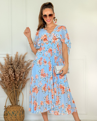 Royalfashion Naiste plisseeritud lilleline midi-kleit