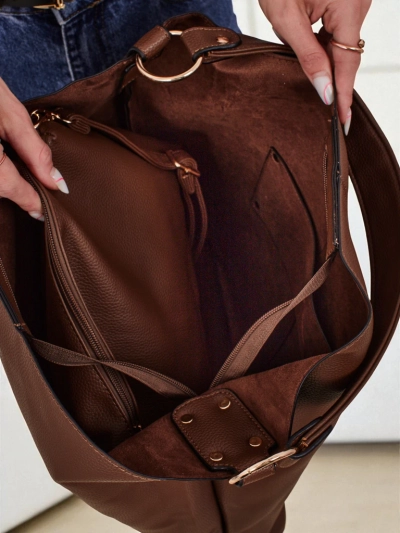 Aurelia Grande Venosa Shopper - Elegantne Suur Pruun Ökonahast A4 Käekott