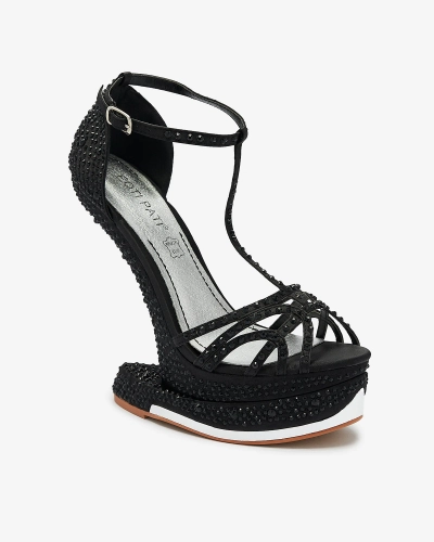 Black women's pumps with zircons Nekko- Footwear