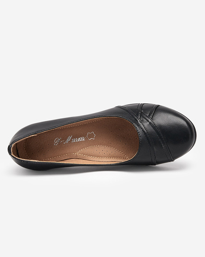 Ladies' black pumps on the lower post Ovius - Footwear