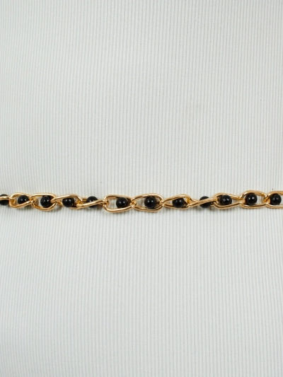 Royalfashion Women's metal belt with pearls