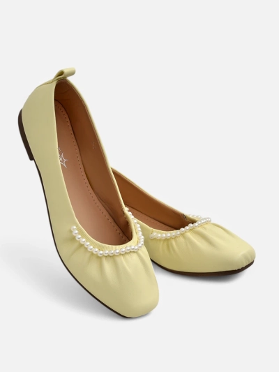 Aurelia Bella Women's Ballet Flats in Yellow Eco Leather