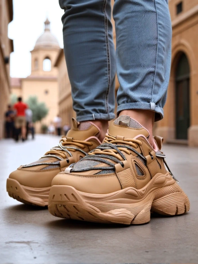 Royalfashion Women's Sneakers on a Thick Sole Reterri