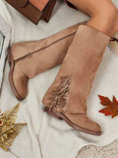 Women's Eco-Suede Knee-High Boots with Upper Ismara