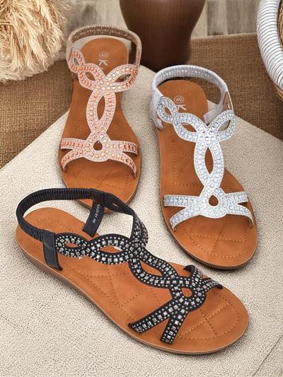 Lola Grace Women's Royal Fashion Sandals with Decorative Straps