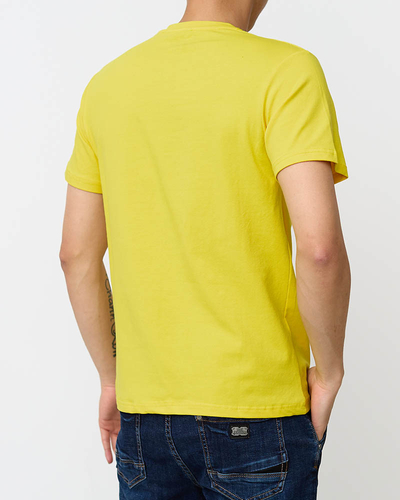 Yellow male printed t-shirt - Clothing