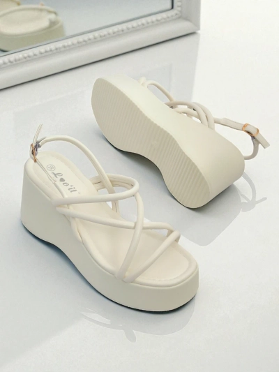 Royalfashion Women's Wedge Sandals Skyline Straps